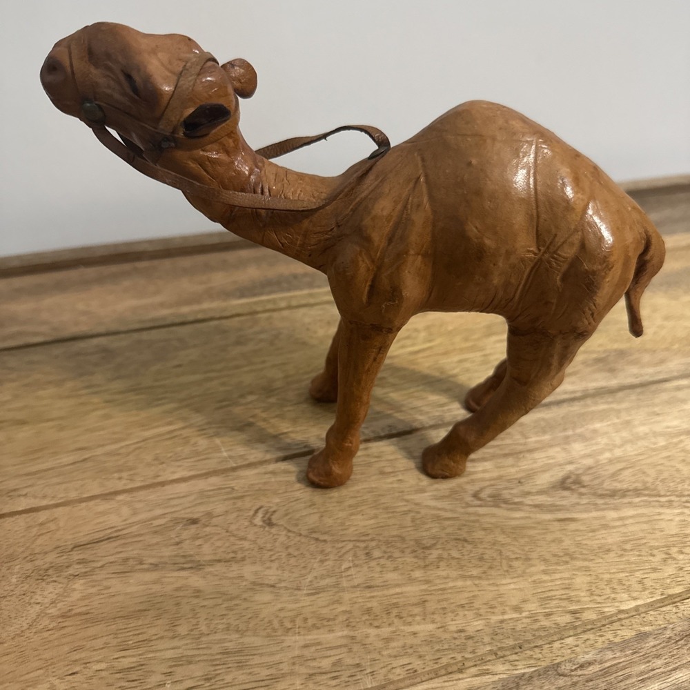 Vintage Camel Leather Wrapped Figure